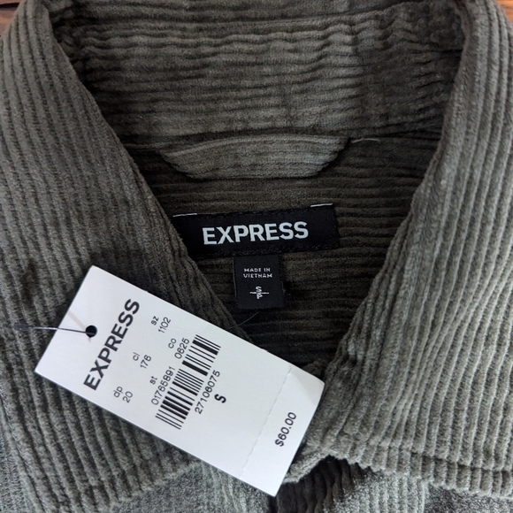 NWT Express Corduroy Chore Jacket in Green - Small - Picture 6 of 12